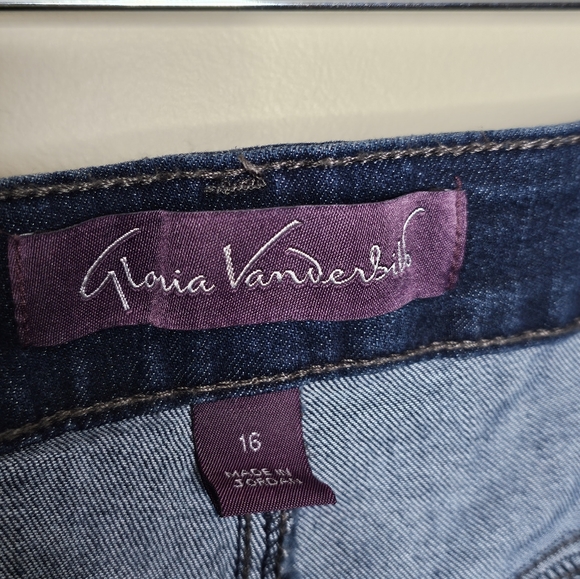 Gloria Vanderbilt jeans size 16 dark wash Amanda slim style - Picture 3 of 5